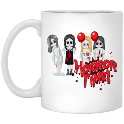 Horror Time, Horror Nigth, Happy Halloween, Cute Ghost White Mug