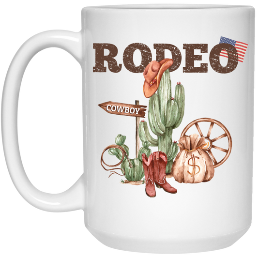 Rodeo Gift, Cowboy Gift, Live In Desert, American Cowboy White Mug