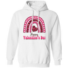 Happy Valentine's Day, Pink Rainbow, Leopard Valentine, Valentine's Day, Trendy Valentine Pullover Hoodie