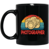 Camera Lover, Photographer Gift, Filmer Retro, Gift For Cameraman Black Mug