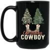 Christmas Tree, Christmas Cowboy, Cowboy, Merry Christmas Black Mug