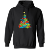 Christmas Tree Made From Gift Box, Xmas Light Line, Merry Christmas, Trendy Christmas Pullover Hoodie