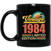 Hawaii 1984 Gift, Vintage 1984 Limited Gift, Retro 1984, Tropical Style Black Mug