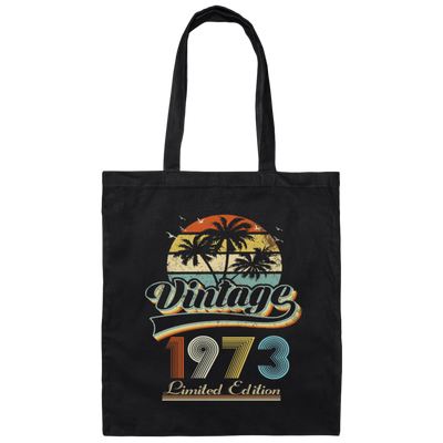 Retro 1973 Limited Edition Birthday Gift Hawaii Style Vintage Canvas Tote Bag