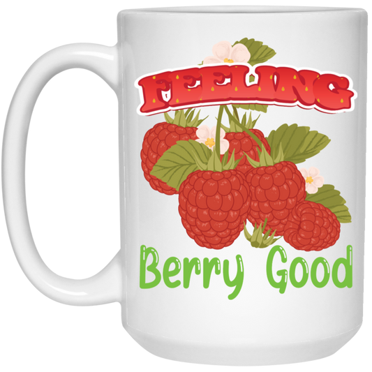 Feeling Berry Good, Feel Very Good, Cute Berry, Merry Christmas, Trendy Christmas White Mug