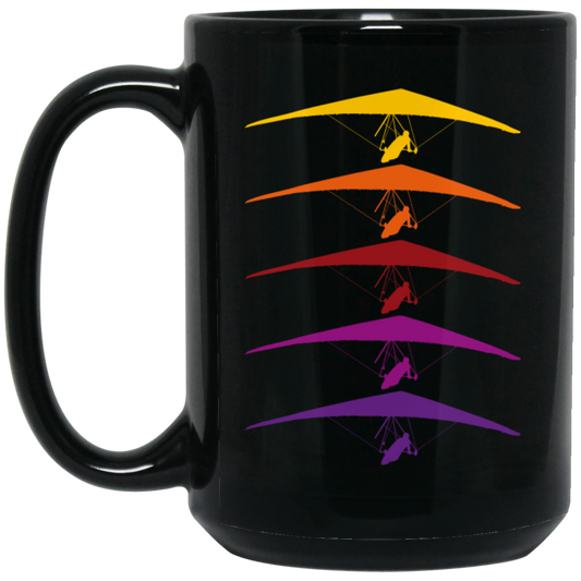 Hang Glider Retro Perfect Gift For Passionate Hang-gliders Kite Tandem Flight Black Mug