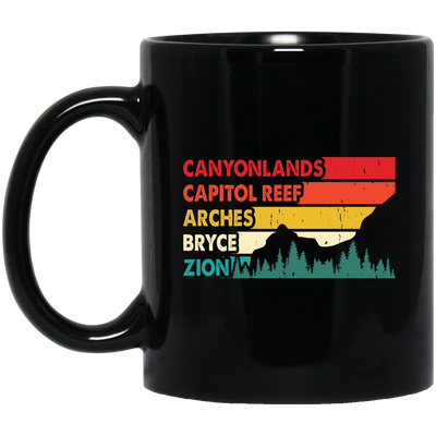 Canyonland, Capitol Reef, Arches, Bryce, Zion, National Park Black Mug