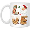 Love Christmas, Love Santa, Merry Christmas, Trendy Christmas White Mug