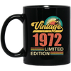 Hawaii 1972 Gift, Vintage 1972 Limited Gift, Retro 1972, Tropical Style Black Mug