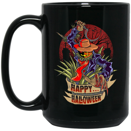 Happy Halloween, Horror Man, Horror Night Black Mug