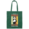 Panda Costume, I Am Really A Panda, This Is My Human, Retro Panda Canvas Tote Bag