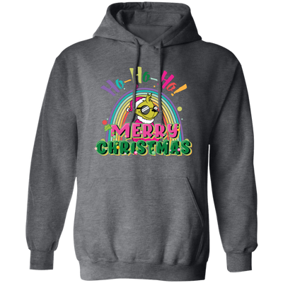 Ho Ho Ho, Grinch Christmas, Rainbow Christmas, Merry Christmas, Trendy Christmas Pullover Hoodie