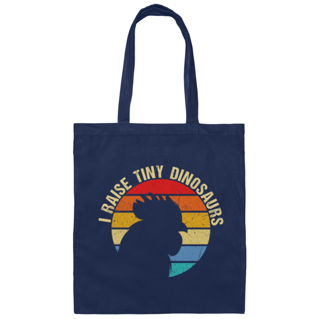 Retro I RAISE TINY DINOSAURS Funny CHICKEN LOVER Canvas Tote Bag