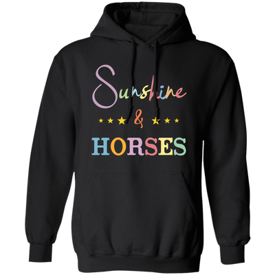 Sunshine And Horses, Groovy Hore, Retro Horse Pullover Hoodie