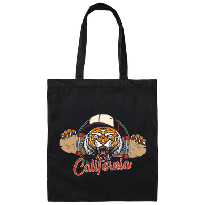 Tiger In California, California Beach, California Island Canvas Tote Bag