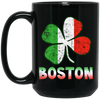 Boston Irish Flag, St Patricks Day, Patrick Gift, Love Boston Gift Black Mug