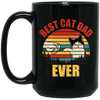 Best Cat Dad Ever, Daddy Kitten, Meow Gift, Cute Cat, Retro Cat Black Mug