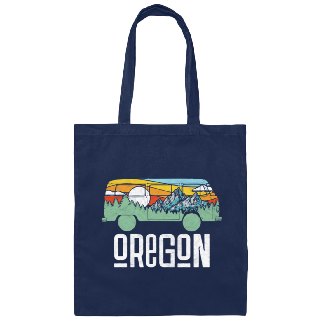 Oregon Love Gift, Outdoor Hippie, Van Nature Retro, National Park Canvas Tote Bag