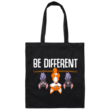 Saying Be Different, Cute Forest Animal, Hanging Fox Bat Gift Canvas Tote Bag