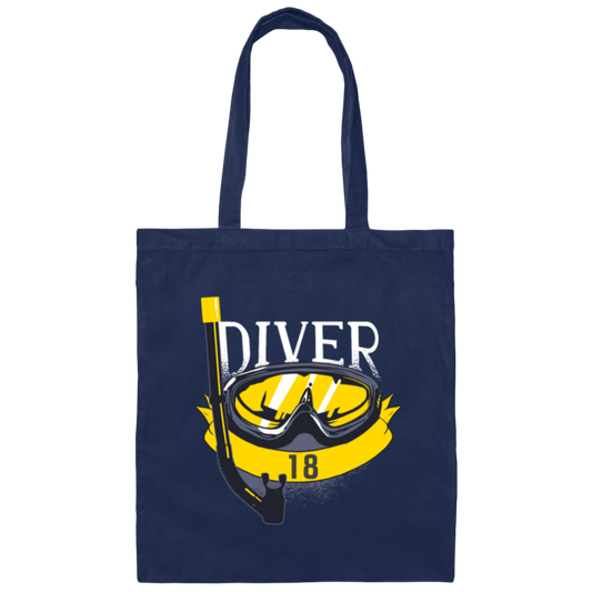 Cool Diver 18th Birthday Scuba Diving 18 Years Gift Canvas Tote Bag