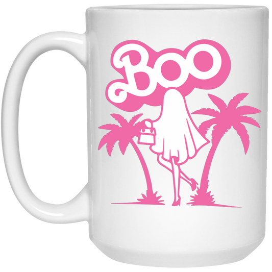 Maliboo, Ghost Boo, Ghost Pink, Pinky Ghost, Woman Boo White Mug