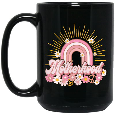 Mother's Day Gift, Motherhood Gift, Mama Flowers Sunshine, Gift For Mom Black Mug