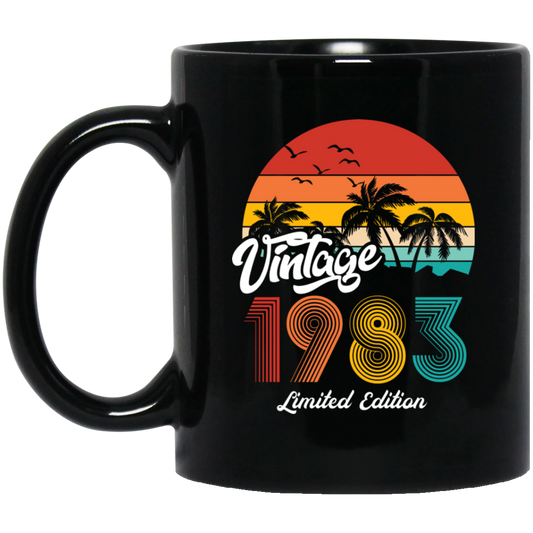 Vintage 1983, 1983 Birthday, 1983 Limited Edition, 1983 Retro Black Mug