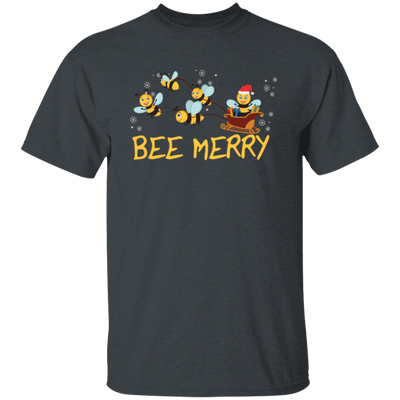 Bee Merry, Cute Bee, Funny Bee, Bee Christmas, Merry Christmas, Trendy Christmas Unisex T-Shirt