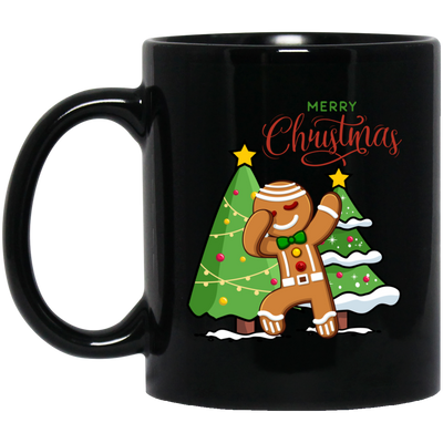 Funny Gingerbread, Dabbing Gingerbread, Funny Christmas, Merry Christmas, Trendy Christmas Black Mug