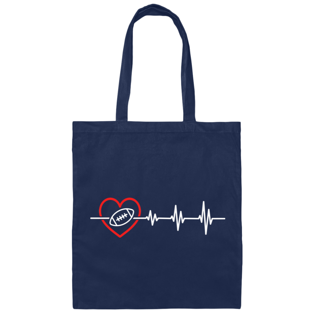 Football Lover, Best American Football, USA Football Heartbeat, Love Sport In Heart Canvas Tote Bag