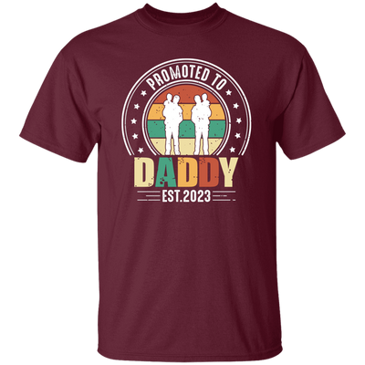 Promoted To Daddy, Retro Dad And Son, Father's Day Gifts Unisex T-Shirt