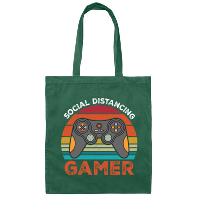 Retro Social Distancing Gamer - Funny Gamers Fun Gift Canvas Tote Bag
