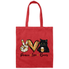 Peace Love Beer Black Cat, Funny Gift Canvas Tote Bag