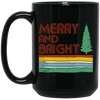 Merry And Bright, Retro Christmas, Love Christmas, Merry Christmas, Trendy Christmas Black Mug