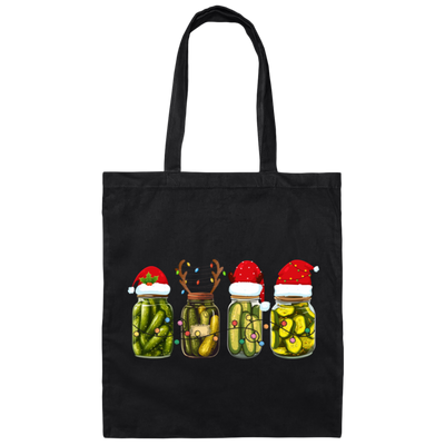 Cucumber Pickles, Pickle Bottles, Pickles Christmas, Merry Christmas, Trendy Chrismas Canvas Tote Bag