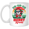 Ho Ho Ho Merry Xmas, Retro Christmas, Funny Santa, Merry Christmas, Trendy Christmas White Mug