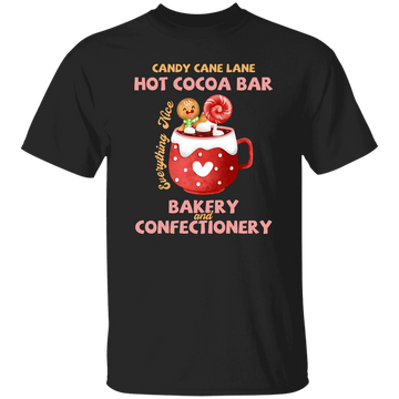 Candy Cane Lane Hot Cocoa Bar, Bakery And Confectionery, Merry Christmas, Trendy Christmas Unisex T-Shirt