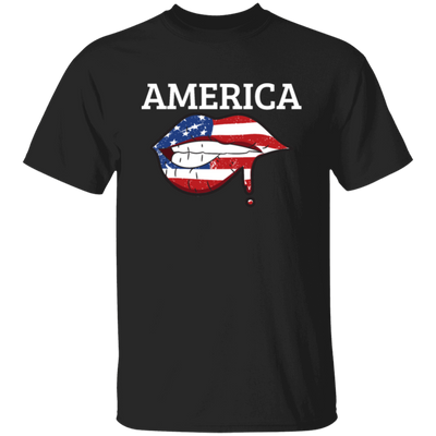 America Flag, USA Flag Lip, Sexy America, July 4th Gift, Best American Unisex T-Shirt