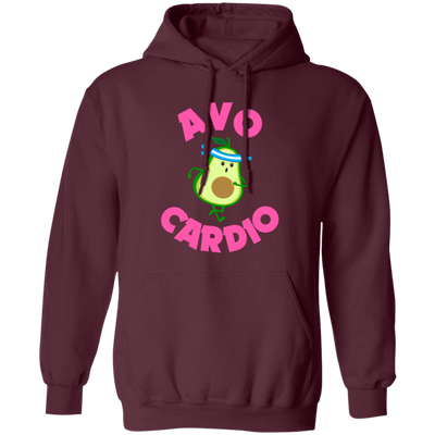 Avo-cardio, Avocado, Funny Avocado, Pink Avocado Do Cardio Pullover Hoodie