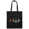 Vintage Guitar Heartbeat Gift For Guitar Musician Canvas Tote Bag