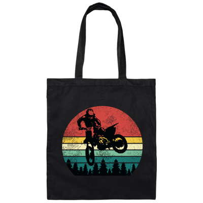 Vintage Motorcross Dirt Bike Gift Idea, Freestyle Canvas Tote Bag