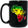 Africa Love Gift, Lion In Africa Map, Black History Gift, My Love Matter Black Mug