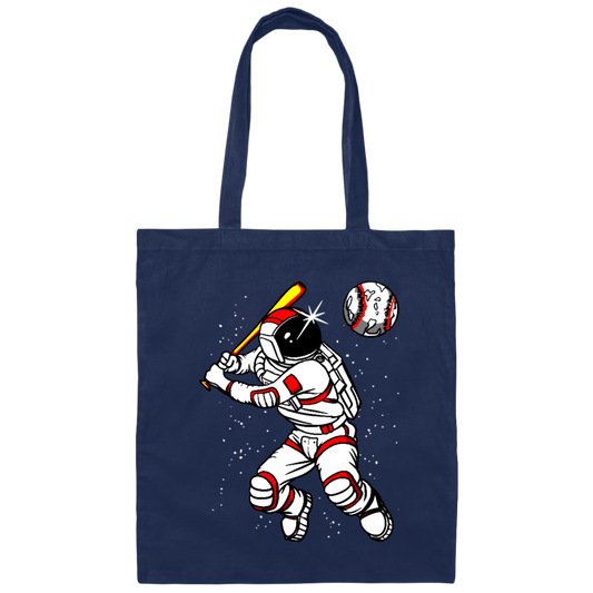Astronaut Play Baseball In Spaces, Love Baseball, Sporty Astronaut Canvas Tote Bag