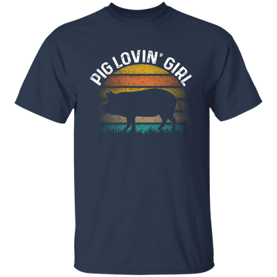 Pig Lovin Girl, Girl Love Pig, Retro Pig, Pig Silhouette Unisex T-Shirt