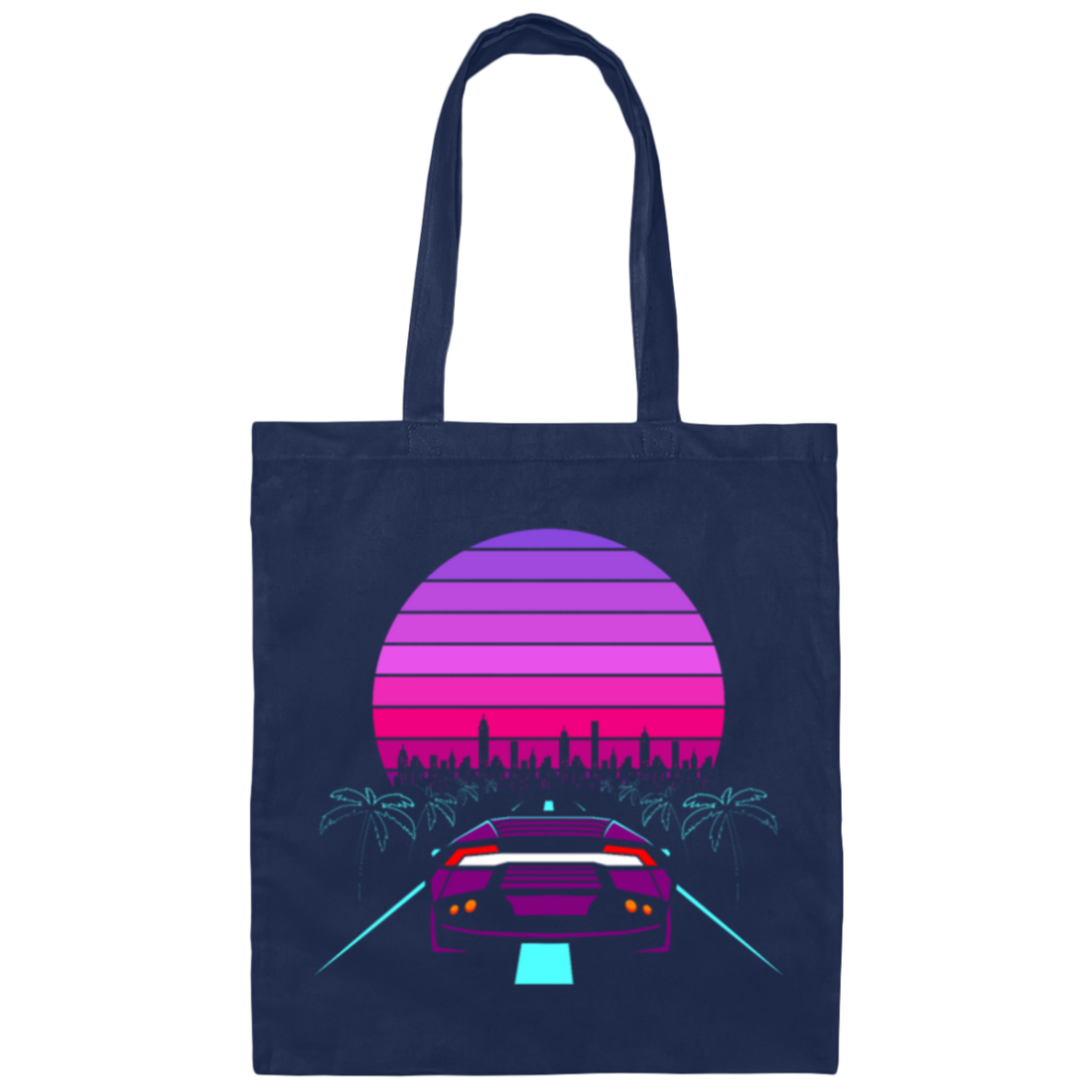 Auto 80s Gift Design Titled Retro Wave Sport Canvas Tote Bag