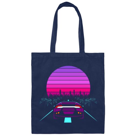 Auto 80s Gift Design Titled Retro Wave Sport Canvas Tote Bag