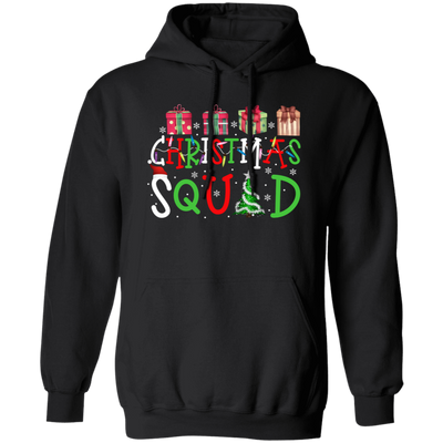 Christmas Squad, Christmas Gift Box, Xmas Light With Gift Box, Merry Christmas, Trendy Christmas Pullover Hoodie