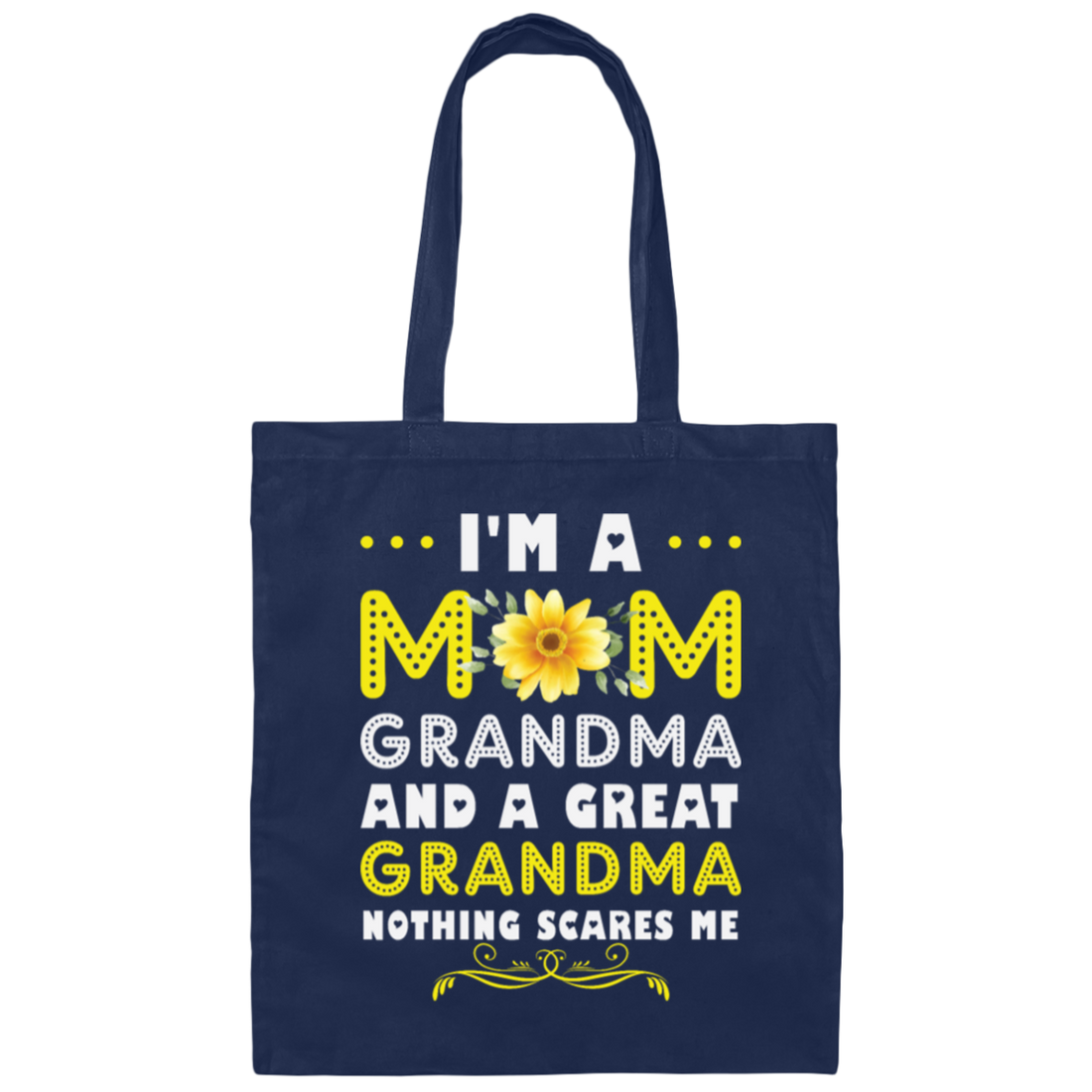 Mama's Day Gift, I Am A Mom Grandma And A Great Grandma Nothing Scares Me Canvas Tote Bag