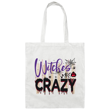 Witches Be Crazy, Crazy Witches, Horror Spiderweb Canvas Tote Bag