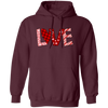 Love Text, Heart Pattern, Groovy Love, Valentine Gift, Valentine's Day, Trendy Valentine Pullover Hoodie